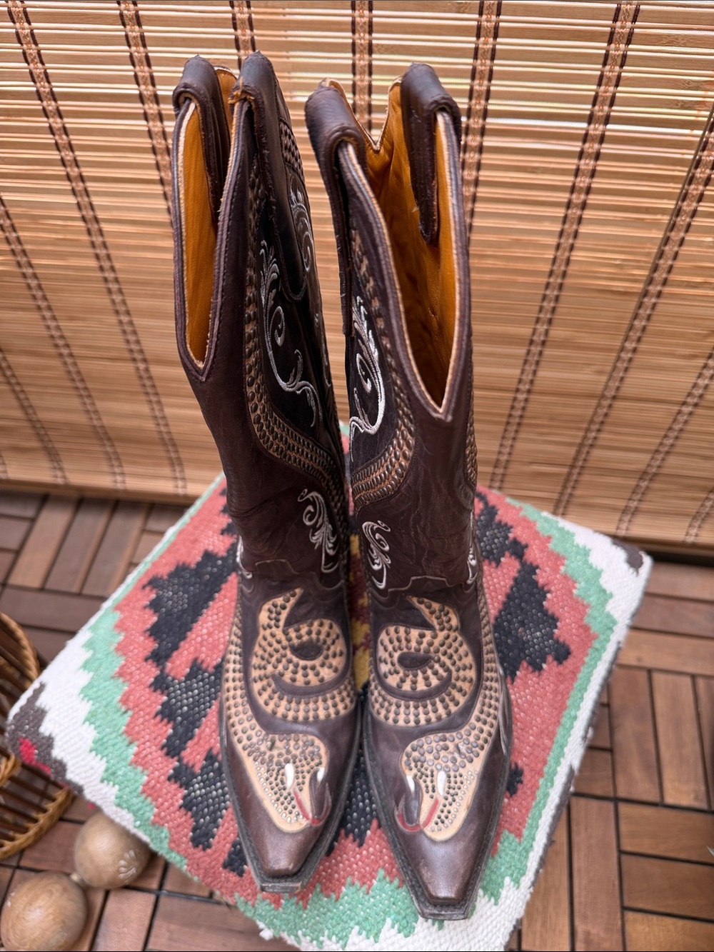 Old Gringo Brown Western Embroidered & Studded Boots